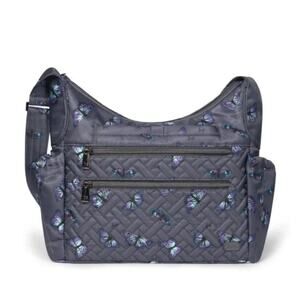Lug Camper SE RFID Quilted Nylon Multipocket Crossbody Bag Butterfly Gray